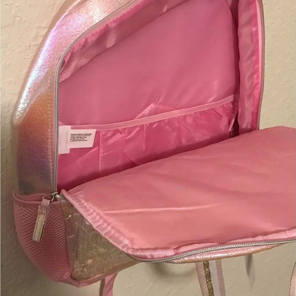 Brand New - iMG Pink Irridescent Sequin 16 inch Backpack